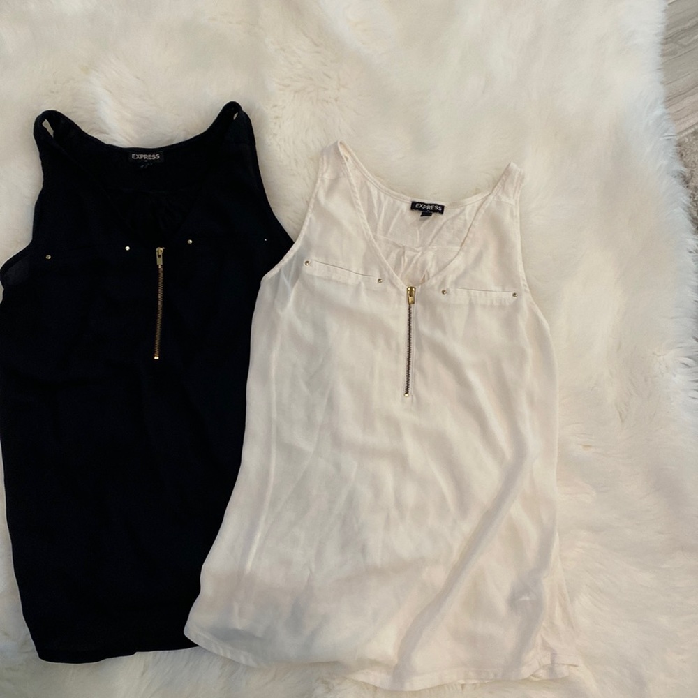 Express zipper v neck shells